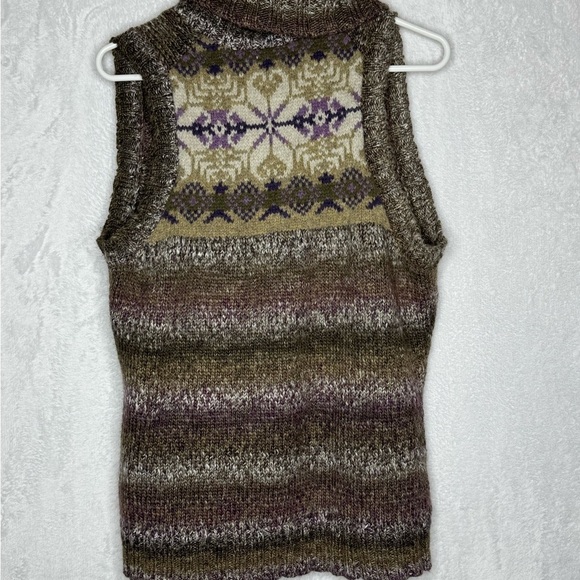 Woolrich Wool Lambswool Blend Sweater Cardigan Sleeveless Fair Isle - Picture 6 of 8